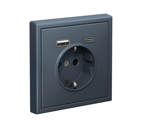 ArtGallery Грифель Розетка 16А с 2 USB A+C, 5В/2,4А/3,0А, 2х5В/1,5А, механизм  GAL000732  SE