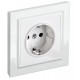 BRITE Розетка с заземлением со шторками 16А в сборе РСР14-1-0-БрБ белый   BR-R14-16-K01-F  IEK