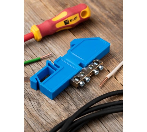 Шина "0" N 63.04 изолятор на DIN-рейку (латунь) EKF PROxima  sn0-63-04-d  EKF