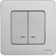 Inspiria Алюминий Выключатель 2-клавишный с подсветкой С/У без рамки  673632  Legrand