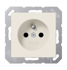 Розетка франко-бельгийской системы; слоновая кость, защита от детей  A1520FKI  Jung