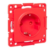 Стокгольм Механизм Розетки 1-местной с/з 16А винтовые клеммы красный с защ. штор.  EYR16-028-30  EKF