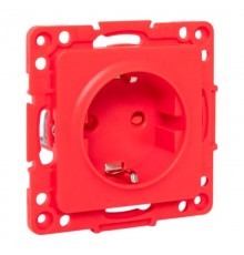 Стокгольм Механизм Розетки 1-местной с/з 16А винтовые клеммы красный с защ. штор.  EYR16-028-30  EKF