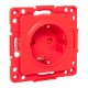 Стокгольм Механизм Розетки 1-местной с/з 16А винтовые клеммы красный с защ. штор.  EYR16-028-30  EKF
