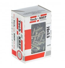 Саморезы универсальные 20х3,5 мм (200 шт) желтые - коробка с окном ( 0,18 кг)  102232  Tech-KREP