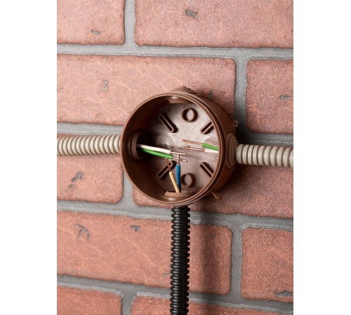 Коробка распределительная КМР-040-039 с крышкой (85х40) 4 мембранных ввода тёмное дерево IP54 EKF PROxima  plc-kmr-040-039-t  EKF