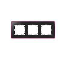 Simon 82 Рамка декоративная, 3 поста, Select, Neon, S82 Detail, графит-розовый  8201630-261  Simon