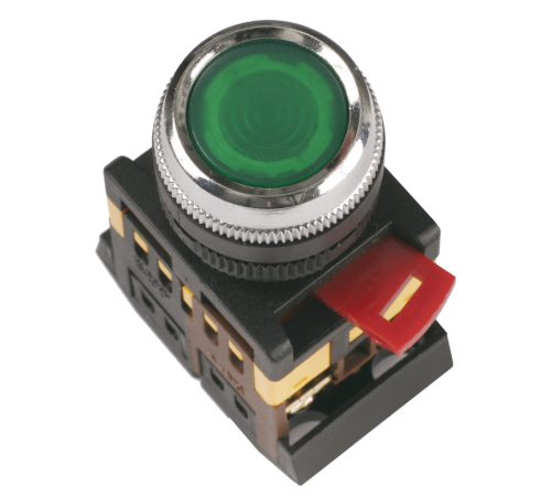 Кнопка ABLF-22 зеленый d22мм неон/240В 1з+1р   BBT10-ABLF-K06  GENERICA