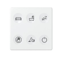 Сенсорный 6-кл выключатель с тематической маркировкой Т1, белый  8000663-030  Simon