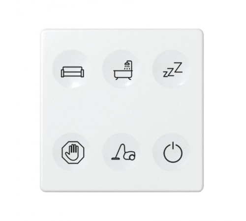 Сенсорный 6-кл выключатель с тематической маркировкой Т1, белый  8000663-030  Simon