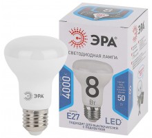 Лампа светодиодная LED 8Вт Е27 4000К СТАНДАРТ smd R63-8w-840-E27  Б0028490  ЭРА
