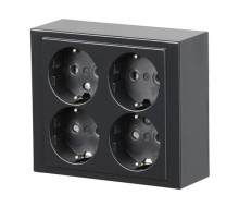 Розетка накладного монтажа, Schuko 4 поста, Impressivo, антрацит  404EA-81   2TKA00001614  ABB