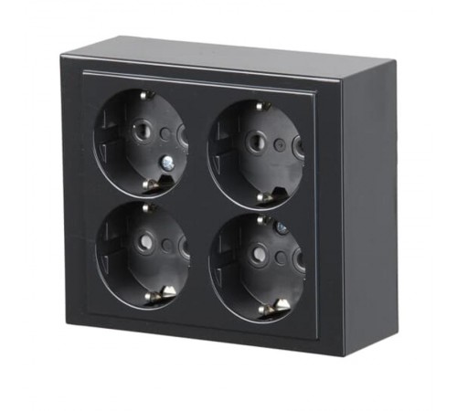 Розетка накладного монтажа, Schuko 4 поста, Impressivo, антрацит  404EA-81   2TKA00001614  ABB