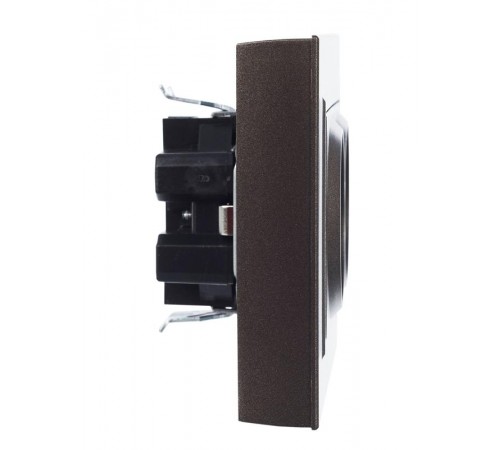 BRITE Розетка 2-ая с заземлением со шторками 16А в сборе РСш12-3-БрТБ темная бронза  BR-R24-16-K45-F  IEK