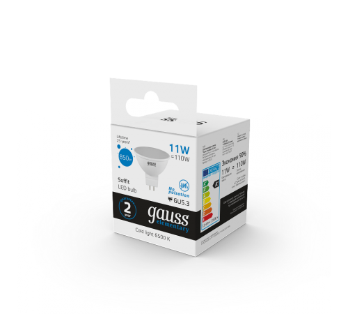 Лампа светодиодная Elementary MR16 11W 850lm 6500K GU5.3 LED 1/10/100  13531  Gauss