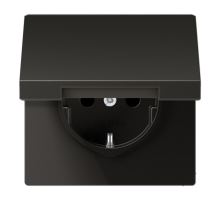 Штепсельная розетка SCHUKO 16A 250V~ с защитой от детей и откидной крышкой; антрацит  AL1520KIKLAN  Jung