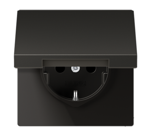 Штепсельная розетка SCHUKO 16A 250V~ с защитой от детей и откидной крышкой; антрацит  AL1520KIKLAN  Jung