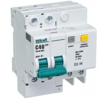 Выключатель автоматический дифференциального тока ДИФ-101 2п 40А C 30мА тип AC (4 мод)  15007DEK  DEKraft