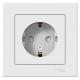AtlasDesign Белый Розетка с заземлением со шторками, 16А, (в сборе с рамкой)  ATN000144  SE
