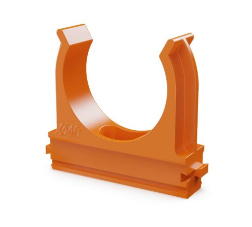 Крепёж-клипса для труб АБС-пластик оранжевая д40 (15шт/300шт уп/кор)  PR13.0106  Промрукав