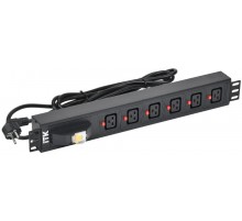 ITK PDU 6 роз. C19 с автом. 16А 1,5U каб. 3м вилка нем. ст.  PH21-06C19-11  ITK