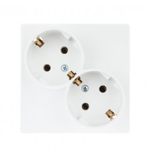 Simon 24 Белый Розетка 2х2К+З Schuko   2450459-030  Simon