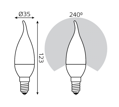 Лампа светодиодная LED 6Вт E14 220В 4100К Elementary свеча на ветру  34126  Gauss