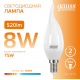 Лампа светодиодная LED 8Вт E14 220В 2700К Elementary свеча на ветру  34118  Gauss