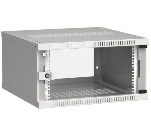 Шкаф LINEA WE 6U 600x600мм дверь стекло серый  LWE3-06U66-GF  ITK