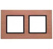 14-5202-14 Рамка на 2 поста, металл, Эра Elegance, медь+антр  Б0034550  ЭРА