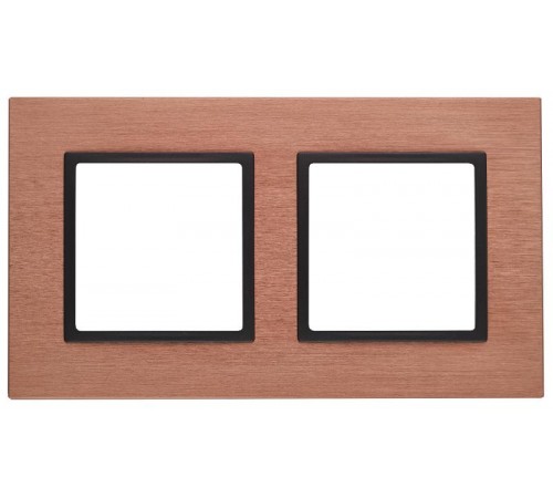 14-5202-14 Рамка на 2 поста, металл, Эра Elegance, медь+антр  Б0034550  ЭРА