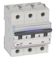 Выключатель автоматический трехполюсный DX3 25А D 50кА (4,5 мод)  410215  Legrand