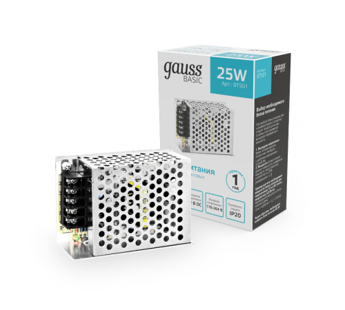Блок питания Basic 12V 25W IP20 1/140  BT501  Gauss