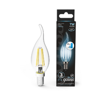 Лампа светодиодная Black LED Filament Свеча на ветру E14 7W 580lm 4100K step dimmable  104801207-S  Gauss
