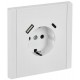 FORTE&PIANO Розетка с заземлением, со шторками в/к 16А USB A+C 18Вт FP247 белый  FP-R14-16-U22-018-K01  IEK