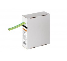 Термоусаживаемая трубка ТУТнг 12/6 желто-зеленая в коробке (10 м/упак)   SQ0518-0435  TDM