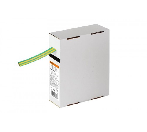 Термоусаживаемая трубка ТУТнг 12/6 желто-зеленая в коробке (10 м/упак)   SQ0518-0435  TDM