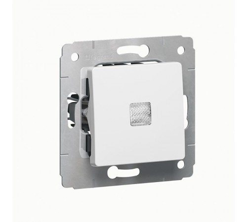 Cariva Белый Выключатель 1-клавишный с подсветкой  773610  Legrand