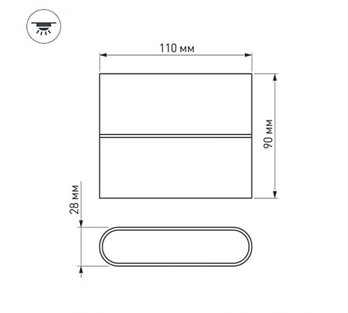 Светильник SP-WALL-FLAT-S110x90-2x3W Warm3000 (GR, 120 deg, 230V) (Arlight, IP54 Металл, 3 года)  032410  Arlight