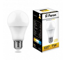 Лампа светодиодная LB-91 (7W) 230V E27 2700K A60  25444  FERON