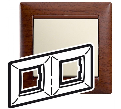 Valena Тонированное дерево Рамка 2-ая гориз  770312  Legrand