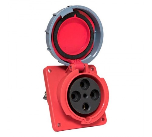 Розетка стационарная внутренняя угловая 4442 3Р+РЕ 125А 380В IP67 EKF PROxima  ps-4442-125-380  EKF