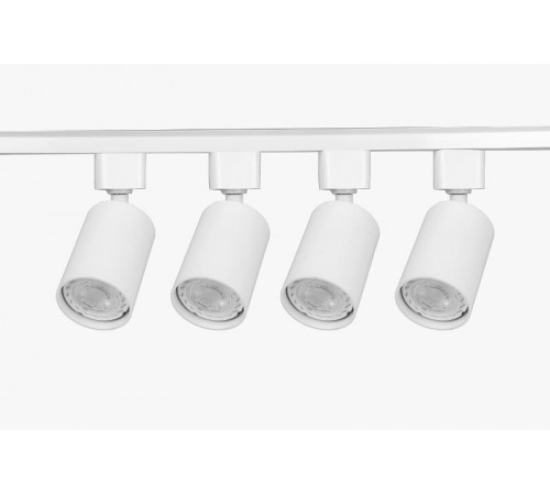 Набор светильников трековых однофазных 4шт  TR70-SET4-GU10-WH  под лампу GU10, в комплекте шинопровод 80 см белый   Б0063933  ЭРА