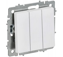 BRITE Выключатель 3-клавишный 10А ВС10-3-0-БрАБ арктический белый   BR-V30-0-10-K91  IEK