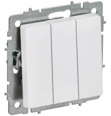 BRITE Выключатель 3-клавишный 10А ВС10-3-0-БрАБ арктический белый   BR-V30-0-10-K91  IEK