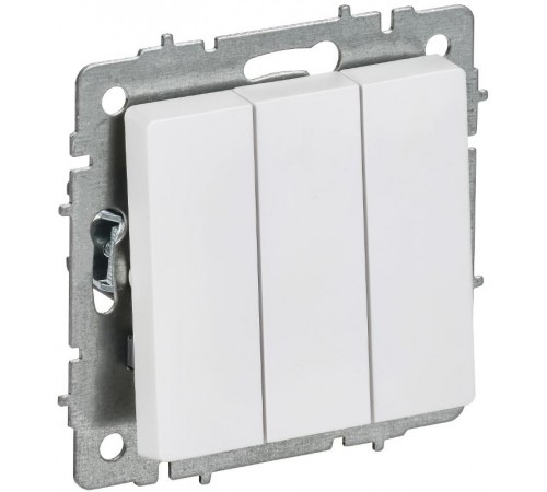 BRITE Выключатель 3-клавишный 10А ВС10-3-0-БрАБ арктический белый   BR-V30-0-10-K91  IEK