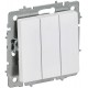 BRITE Выключатель 3-клавишный 10А ВС10-3-0-БрАБ арктический белый   BR-V30-0-10-K91  IEK