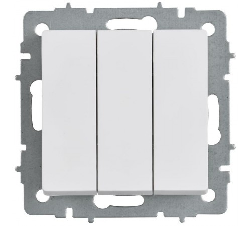 BRITE Выключатель 3-клавишный 10А ВС10-3-0-БрАБ арктический белый   BR-V30-0-10-K91  IEK