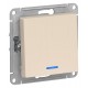 AtlasDesign Бежевый Выключатель 1-клавишный с подсветкой, сх.1а, 10АХ, механизм  ATN000213  SE