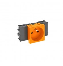 Розетка одинарная 0° Modul45connect франц. стандарт, 250 В, 16A (оранжевый) (STD-F0C ROR1)  6120534  OBO Bettermann